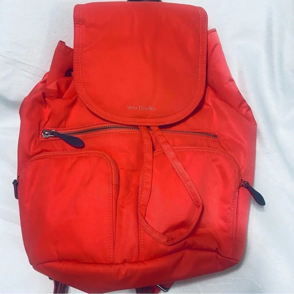 New Vera Bradley Midtown Cargo Coral Backpack with Padded Straps